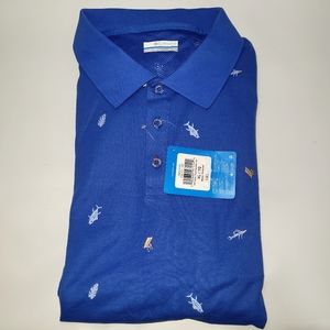 NWT COLUMBIA PFG Mens Short Sleeve Blue Print Shirt